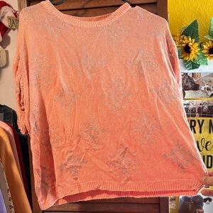 Pink Silver Aztec Knit Women's Top